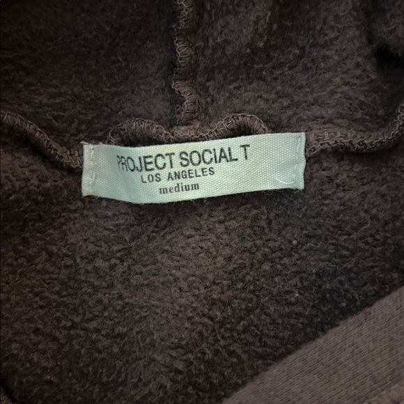 Project Social T Los Angeles Brown Oversized Hoodie Medium - Picture 7 of 8